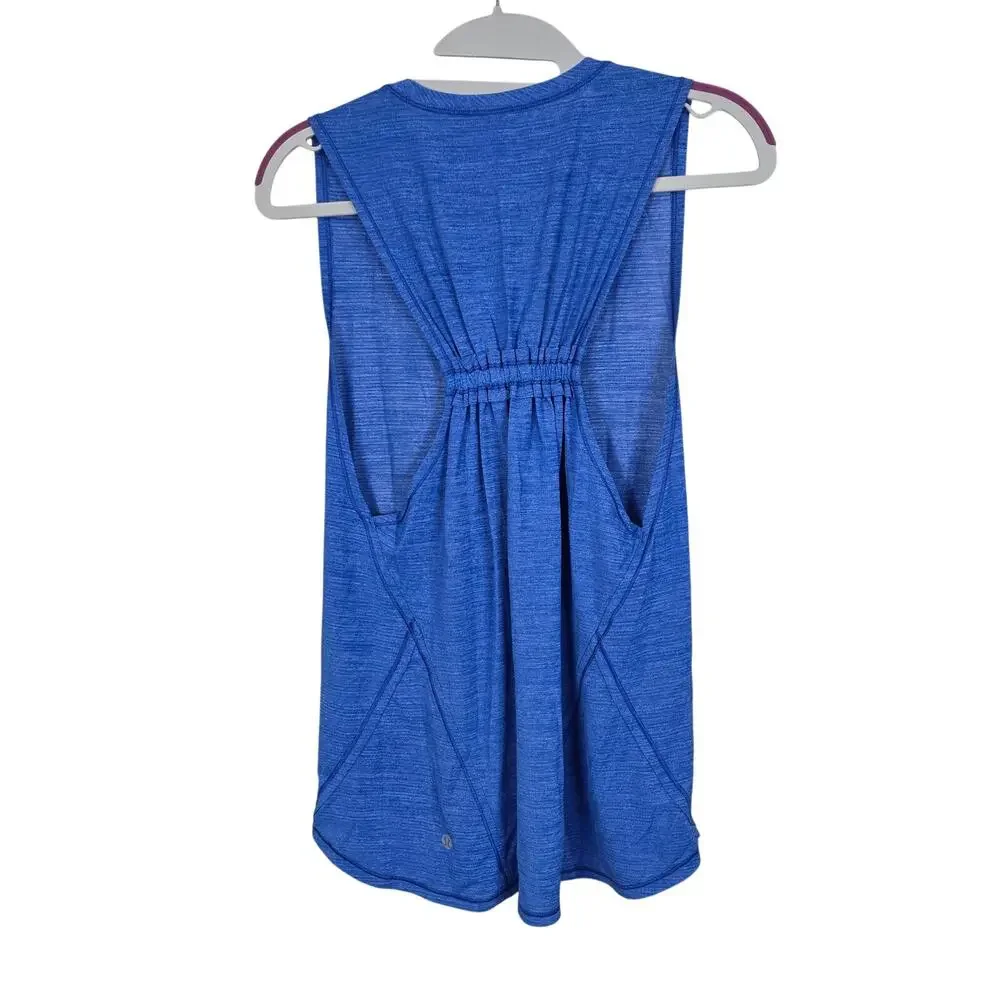 Women's Lululemon Blue Shimmer Sleeveless Athletic Workout Top | Size 4